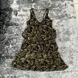 Speechless tiered camouflage floral racerback dress